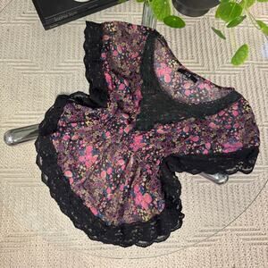 Multi coloured y2k floral top